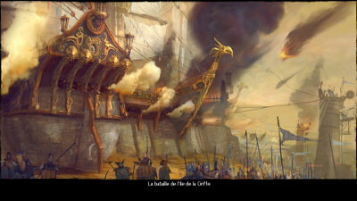 artwork Guild Wars 2, la bataille de l'ile de la griffe