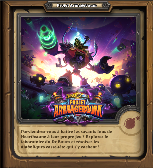 hearthstone, heroes of Warcraft : Projet Armageboum - Le labo des casse-ttes